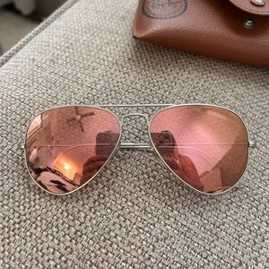 Silver and Pink Mirrored Raybans